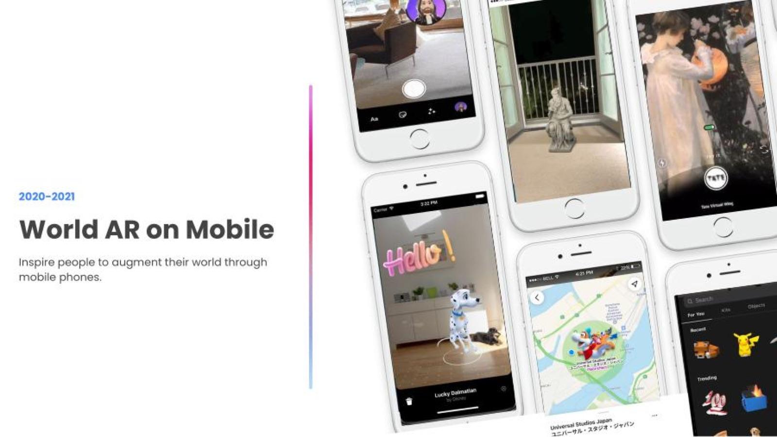 World AR on Mobile · seven phones